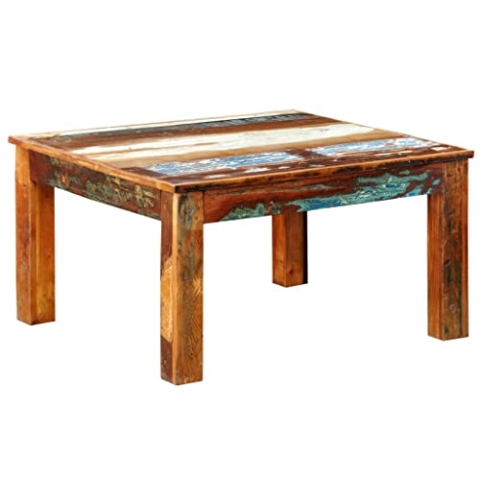 vidaXL Couchtisch Beistelltisch Kaffeetisch Tisch Sofatisch Wohnzimmertisch Akzenttisch Holztisch Quadratisch Recyceltes Holz 80x80x45 cm