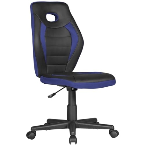 AMSTYLE Kinderschreibtischstuhl Luan schwarz/blau für Kinder ab 6 mit Lehne, Kinderdrehstuhl ergonomisch Kinderbürostuhl, Jugendstuhl höhenverstellbar, Kinderschreibtischstuhl ohne Armlehne