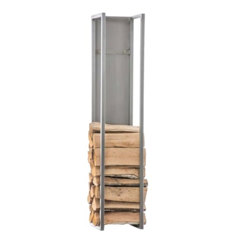 CLP Kaminholzregal Spark I Brennholzregal Aus Edelstahl I Holzbutler In 6 Größen Und 3 Farben Erhältlich, Farbe:Edelstahl, Größe:100 cm