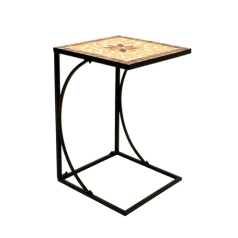 Spetebo Metall Beistelltisch mit Mosaik Platte - Deko Garten Tisch Balkon Terrasse