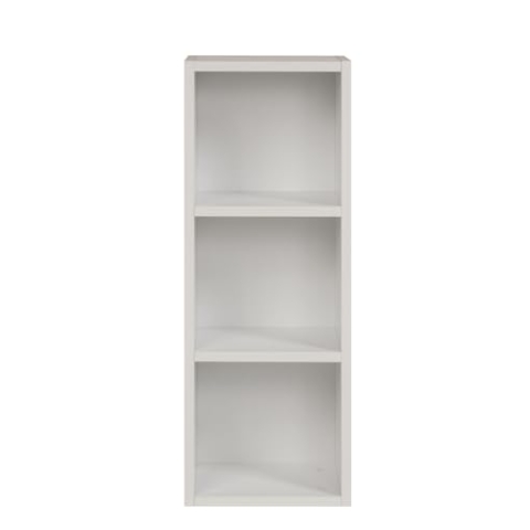 furni24 Bücherregal mit 3 Fächern, Holzregal, Würfelregal, Aufbewahrungsregal, weiß, 30x24x80h