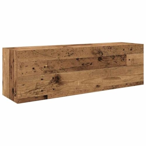 vidaXL Bad-Wandschrank Altholz-Optik 100x25x30 cm Holzwerkstoff, Bad-Hängeschrank, Hängeschrank Badezimmer, Wand-Badschrank, Hängeschrank Bad