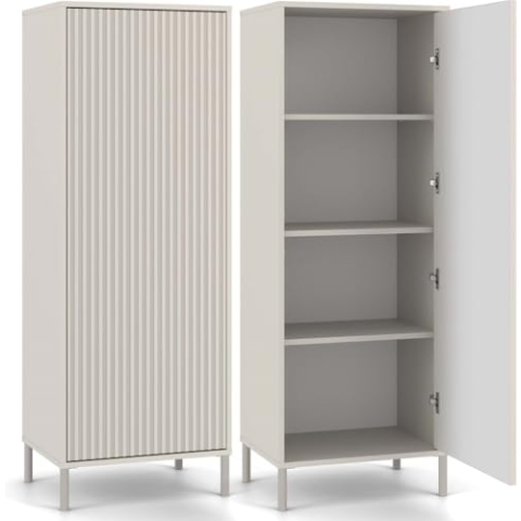 CDF Moderne Kabinett KAMARO 1DD | Farbe: Kaschmir (beige) | Schrank für Dokumente, Kleinigkeiten | Ideal für Wohnzimmer, Schlafzimmer, Kinderzimmer und Büro | Einfache Montage