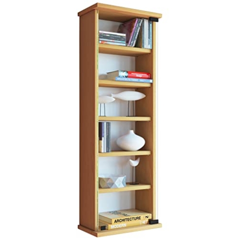 VCM Holz CD DVD Wandregal Hängeregal Wand Schrank Wandvitrine Loposa Glastür Buche