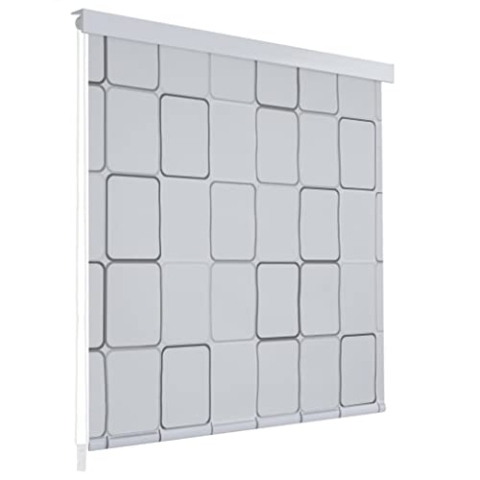 vidaXL Duschrollo 160x240cm Quadratmuster Duschvorhang Badewannenvorhang Rollo