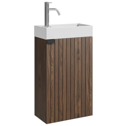 WC Badmöbel Bosco 40x22 cm Walnuss - Schrank Waschbecken Badezimmer Toilette