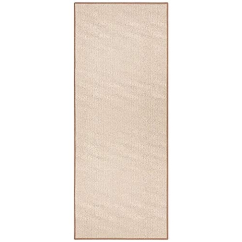 BT Carpet Bouclé Läufer – Küchenläufer rutschfest Teppichläufer Flachgewebe Kurzflor Teppich Küchenteppich für Flur, Küche, Wohnzimmer, Badezimmer, Bad – Beige, 80x300cm