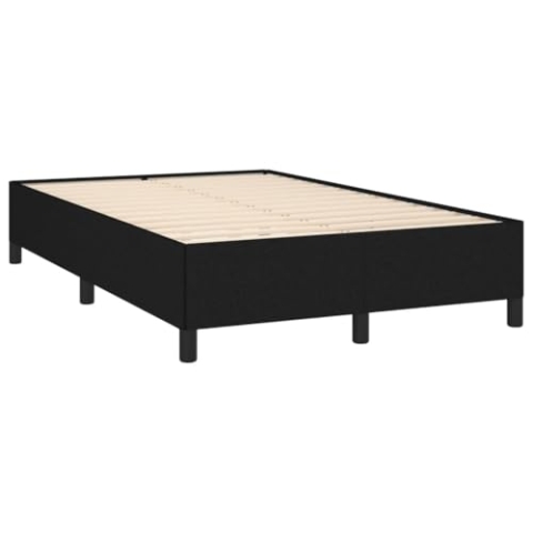 vidaXL Bettgestell, Polsterbett Bett mit Stützbeinen, Bettrahmen mit Lattenrost für Schlafzimmer, Doppelbett Schlafzimmerbett, Schwarz 120x190cm Stoff