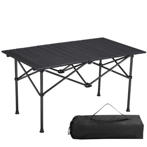 Navaris Campingtisch - Faltbar, Klappbar, Gartentisch - Aluminium, Schwarz, 95 x 55 cm