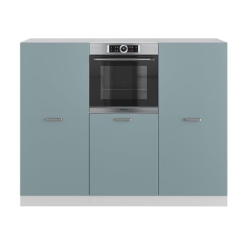 Vicco Küchenblock R-Line, Miniküche, Blau-Grau/Weiß, 180 cm ohne Arbeitsplatte
