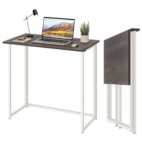 Dripex Faltbar Tisch Schreibtisch Computertisch für Homeoffice Arbeitszimmer Klappbar PC Tisch (Dunkel Oak, Keine Montage)
