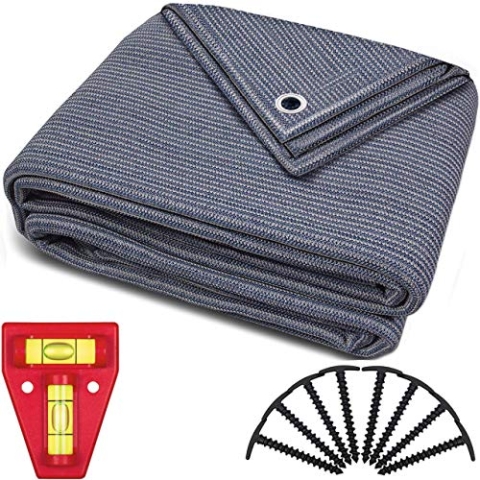 smartpeas Vorzeltteppich 300x400 cm - Camping Outdoor Teppich Blau/Grau - Camping Vorzeltteppich ist Aus Polyethylen (HDPE) Mit Edelstahl-Ösen Robust und Waschbar