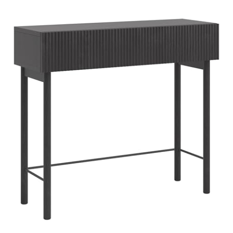 Selsey Konsolentisch Mit Schublade Beistelltisch 90 cm Eingangstisch Konsole Schminktisch Stehend Portland Schwarz Nolie