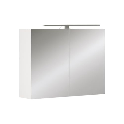 Vicco Badspiegelschrank Lavio, Weiß, 80 x 60 cm mit LED-Beleuchtung