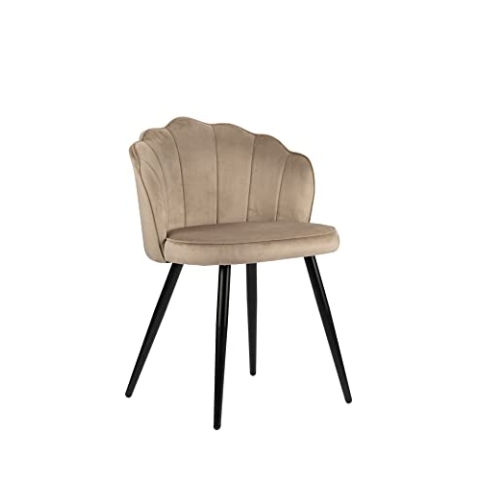 PoleWolf Esszimmer Stühle - Crown Küchenstühle Modern - Essstühle - Samt Stuhl - Sand Weiß