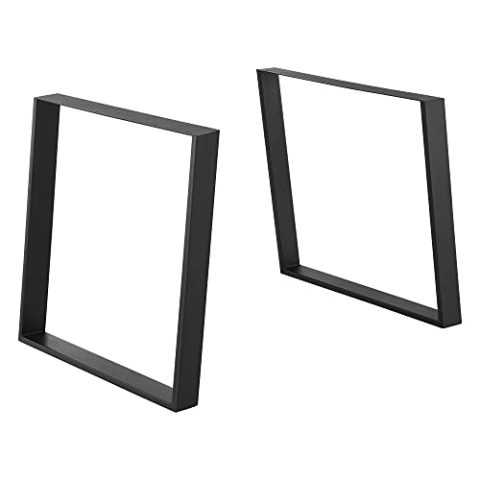 [en.casa] Tischgestell Stahl Tischuntergestell Tischkufen Tischbein 75x72cm Matt Schwarz