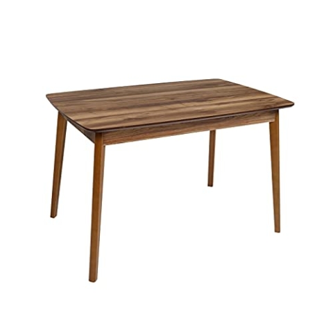 furni24 Esstisch aus Holz Rechteckiger Moderner Esstisch Küchen Tisch Holztisch für Wohnzimmer Esszimmer Küche, Walnussfarbe 120x77x77 cm