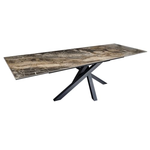 Riess Ambiente Ausziehbarer Esstisch Marvelous 180-220-260cm Taupe Keramik Made in Italy, Esszimmertisch, Küchentisch