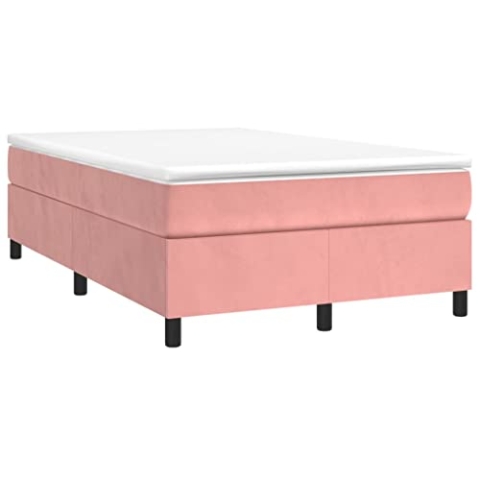 vidaXL Bettgestell, Polsterbett Bett für Schlafzimmer, Bettrahmen mit Lattenrost Stützbeinen, Schlafzimmerbett Doppelbett, Rosa 120x200cm Samt