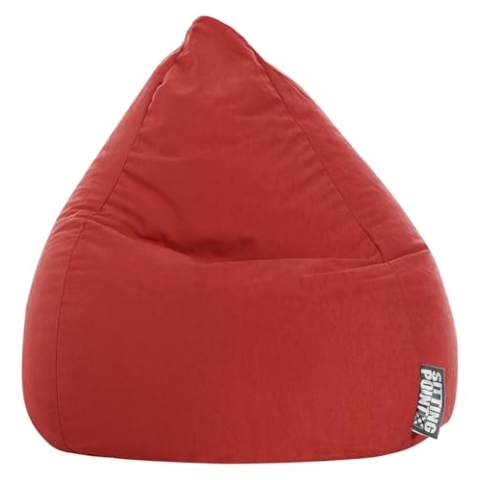 SITTING POINT only by MAGMA BeanBag Easy L Indoor Sitzsack, Lounge Sitzkissen, 70x90cm, Made in Germany, Waschbar, Sessel für Kinder & Erwachsene, Tomate