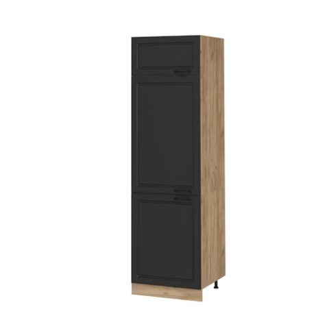 Vicco Kühlumbauschrank R-Line, Hochschrank für die Küche, Anthrazit Landhaus, 60 cm