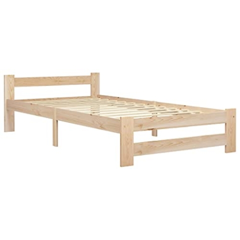 vidaXL Kiefernholz Massiv Bettgestell Holzbett Futonbett Bett Einzelbett Massivholzbett Bettrahmen Lattenrost Schlafzimmerbett 100x200cm