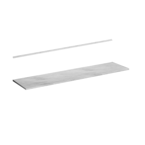 Vicco Küchenarbeitsplatte R-Line, Küchen Arbeitsplatten, Marmor Weiß, 240 cm