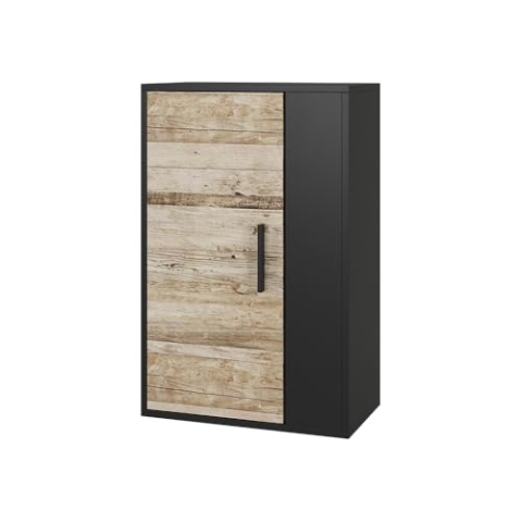 Vicco Hängeschrank Berno, Schwarz/Sandeiche, 50.1 x 78.4 cm mit 2 Fächern