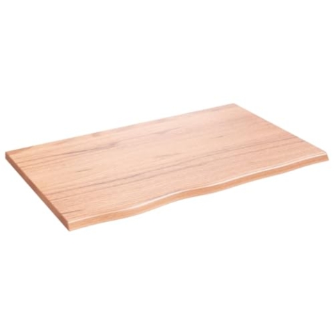 vidaXL Waschtischplatte, Multifunktional Arbeitsplatte mit Naturkante, Waschtischkonsole Tischplatte für Badezimmer, Holzplatte Platte, Hellbraun 80x50x2 cm Massivholz Behandelt