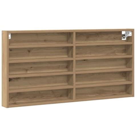 vidaXL Vitrinenregal Artisan Eiche Holzwerkstoff 100 x 8,5 x 50 cm