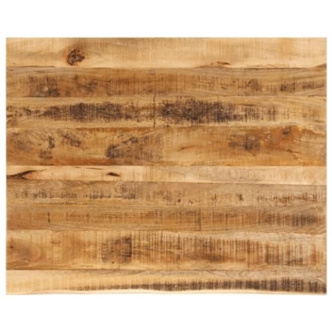 vidaXL Tischplatte, Holzplatte für Tisch Esstisch Couchtisch, Massivholzplatte Baumkante, Ersatztischplatte, 100x80x2,5cm Massivholz Raues Mangoholz