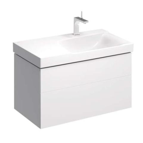Geberit Xeno 2 Waschtischunterschrank mit Siphonausschnitt rechts, 880x530x462mm, 2 Schubladen, 500.516.01.1, Farbe: weiß/lackiert hochglänzend