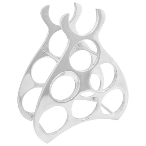 vidaXL Modernes Aluminium Weinregal für 7 Flaschen Polierte Silberoberfläche Perfekt für Küche und Esszimmer Langlebige Stylische Aufbewahrungslösung Halter Stand Organisator Metall Dekorative Anzeige
