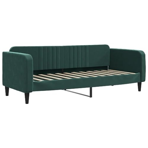 vidaXL Tagesbett, Gästebett 2-in-1, Sofabett Schlafsofa für Schlafzimmer Wohnzimmer, Bettsofa Sofa, Modernes Design, Dunkelgrün 80x200cm Samt