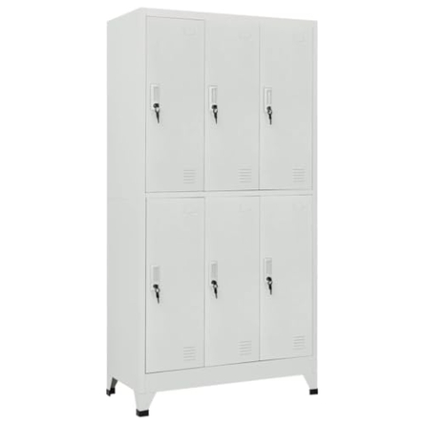 vidaXL Schließfachschrank Grau Umkleideschrank Wertfachschrank Metallspind