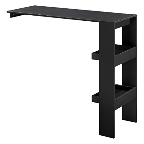 [en.casa] Bartisch Bromölla 120 x 45 x 106 Stehtisch für Wandmontage mit Ablagen Schwarz