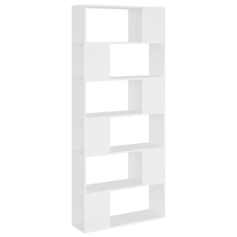 vidaXL Bücherschrank Raumteiler weiß 80x24x186cm Holzwerkstoff
