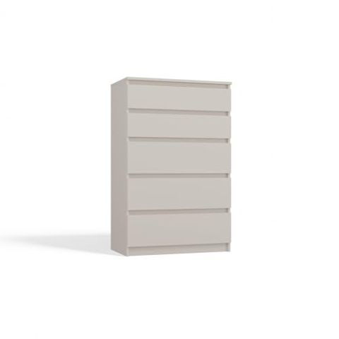 CDF Kommode Malwa M5 | Farbe: Kaschmir (beige) | Schrank für Dokumente, Kleinigkeiten | Ideal für Wohnzimmer, Schlafzimmer, Kinderzimmer, Jugendzimmer | 5 geräumige Schubladen