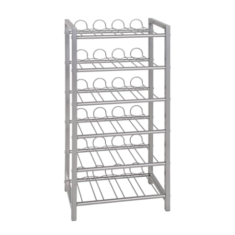 HAKU Möbel Flaschenregal alu, Metall - Maße: B 34 cm x H 72 cm x T 22 cm, Style: Modern