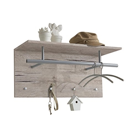 FMD Möbel, 441-001E Spot Wandgarderobe, Melaminharz beschichtete Spanplatte, Maße 72.0 x 34.5 x 29.3 cm (BHT)