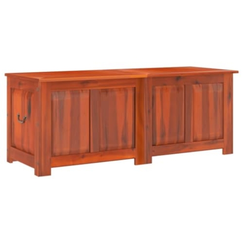vidaXL Truhe, Aufbewahrungsbox mit Deckel, Holzkiste Schatztruhe mit viel Stauraum, Sitzbank Auflagenbox Truhenbank, Braun Massivholz Akazie