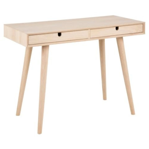 AC Design Furniture Lena Schreibtisch, B: 100 x T: 45 x H: 74 cm, Natur, Massiv/Furnier Eiche, 1 Stk.