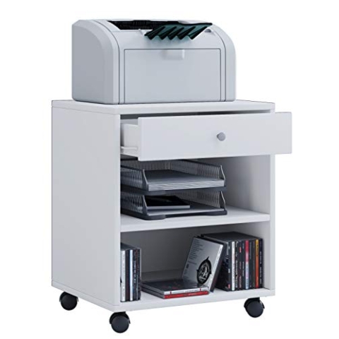 VCM Rollcontainer | Beistellcontainer mit Zwei offenen Fächern | Maße ca. H. 54 x B. 45 x T. 38 cm | Bürocontainer - Salda Weiß