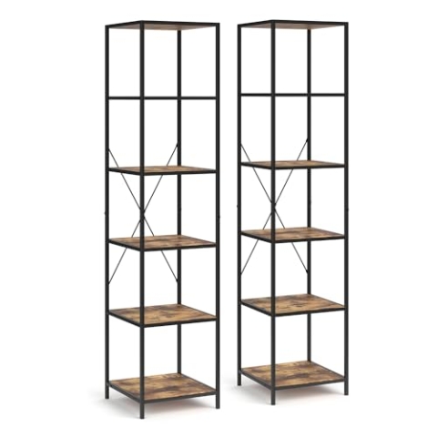 Vicco Raumteiler Fyrk, Eiche rustikal/Schwarz, 40 x 174 cm 2er Set