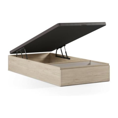Vente-unique-Bettgestell mit Bettkasten mit Schublade - 90 x 200 cm - Holzfarben hell - HESTIA von YSMÉE