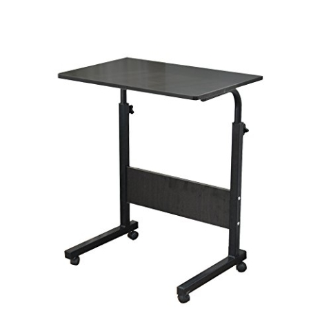 sogesfurniture Laptoptisch Laptopständer höhenverstellbar, mobiler Beistelltisch Pflegetisch für Bett und Sofa, 80x 40x71-90cm, Schwarz 05#1-80BK-BH