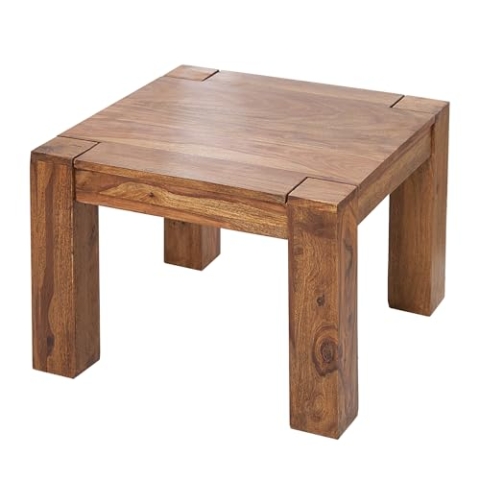 Invicta Interior riess-Ambiente Massivholz Couchtisch MAKASSAR 60cm Sheesham einzigartige Maserung Beistelltisch Wohnzimmertisch Sofatisch Holztisch Tisch Ablage Wohnzimmer