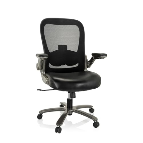 hjh OFFICE 691000 XXL Drehstuhl Instructor T I Bürostuhl bis zu 220 kg belastbar, Schwerlast Stuhl, Kunstleder/Netz Schwarz