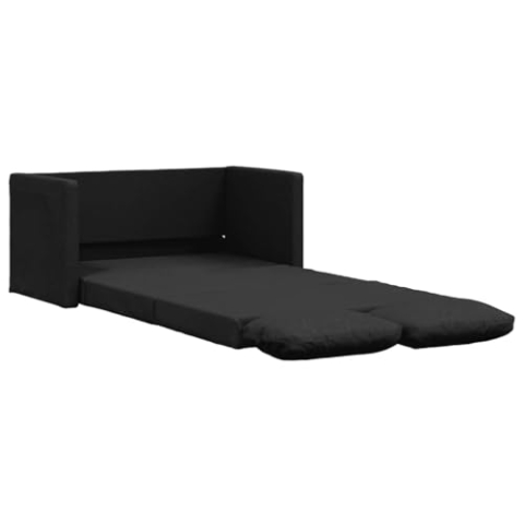 vidaXL Bodensofa, Klappbar Bodenbett Sofa mit Schlaffunktion, Schlafsofa Schlafsessel mit Metallgestell, Klappsofa Sofabett für Wohnzimmer Schlafzimmer, Schwarz Stoff