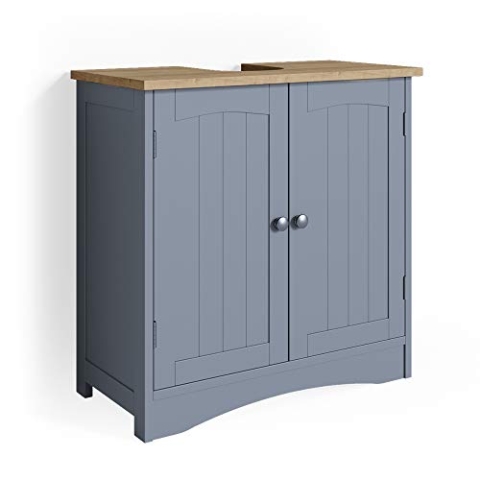 Vicco Waschbeckenunterschrank Bianco, Waschtischunterschrank, Grau, 60 x 60 cm